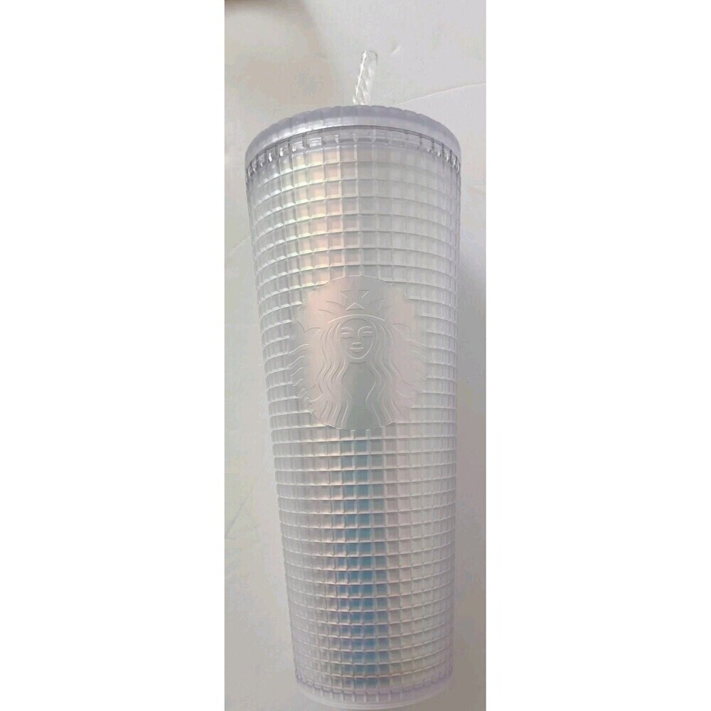 Starbucks 2020 Tumbler Iridescent Purple Disco Grid Holiday Cold Cup Venti 24oz